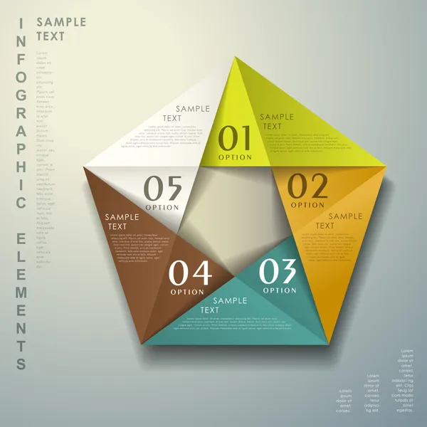 Infographies abstraites sur papier 3D — Image vectorielle