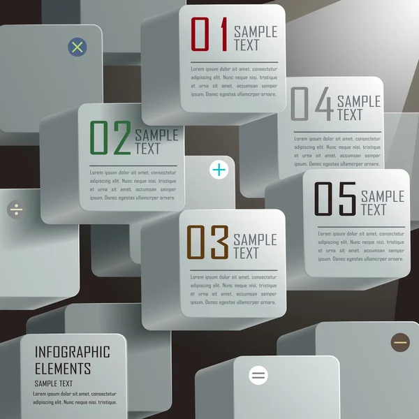 Abstrakte 3D-Würfel-Infografiken — Stockvektor