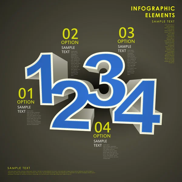 Infographies abstraites sur papier 3D — Image vectorielle