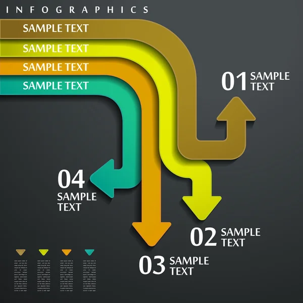 Infographies abstraites sur papier 3D — Image vectorielle