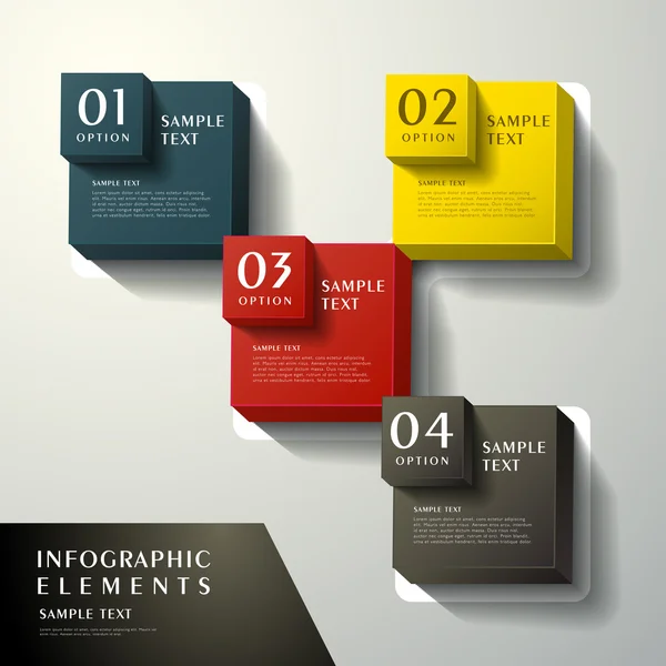 Abstrakte 3D-Würfel-Infografiken — Stockvektor