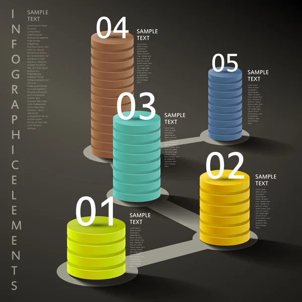 Abstraktní 3d věž infografika — Stockový vektor