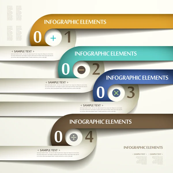 Abstrakte 3D-Papier-Infografiken — Stockvektor