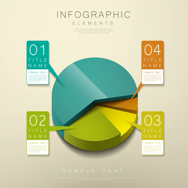 Abstracto 3d infografías gráfico circular — Archivo Imágenes Vectoriales