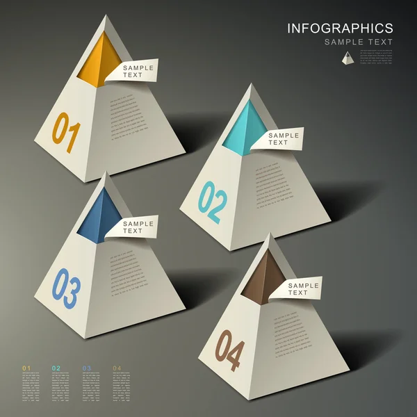 Abstrakte 3D-Pyramiden-Infografiken — Stockvektor