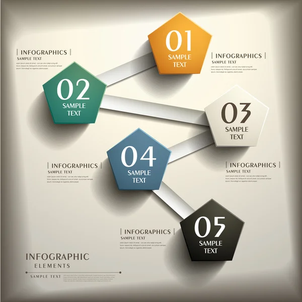 Streszczenie Infografika papieru 3D — Wektor stockowy