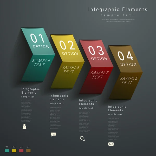 Abstract 3D Paper Infographics — Stockvector