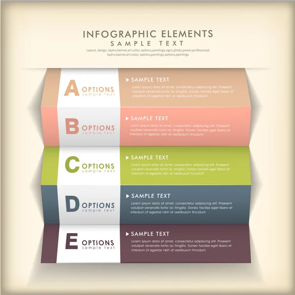 Abstrakte 3D-Papier-Infografiken — Stockvektor