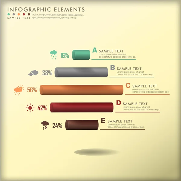 Abstract 3D-cilinder infographics — Stockvector