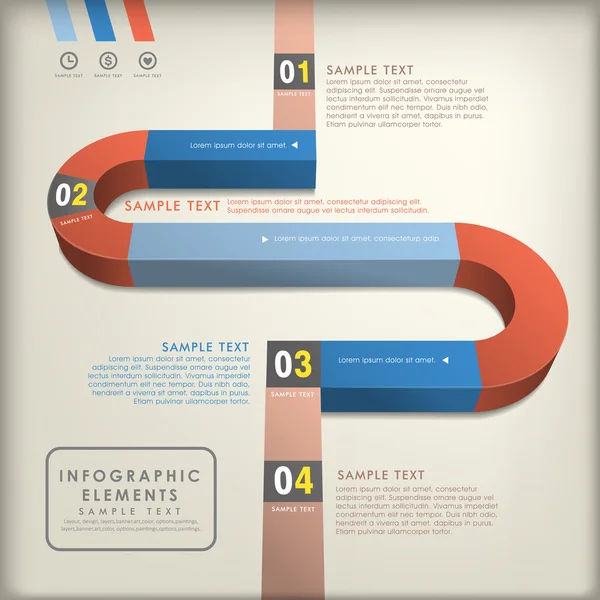 Absztrakt 3d road infographics — Stock Vector