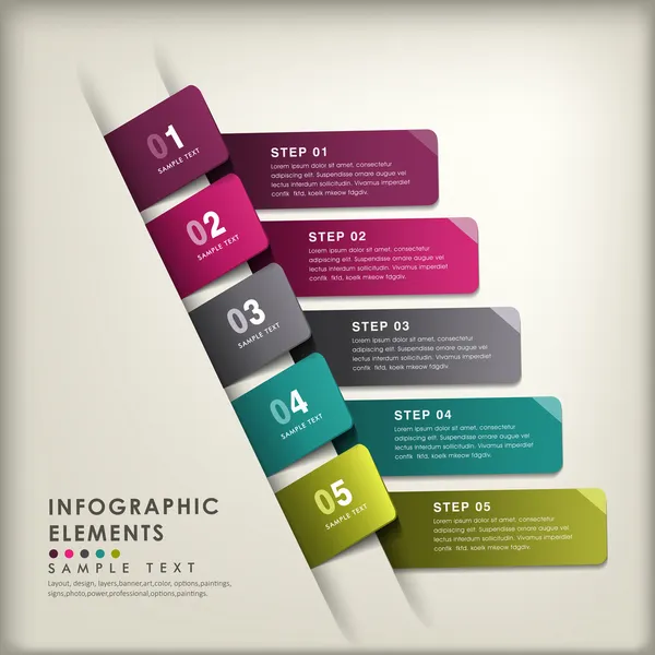 Abstract 3D Paper Infographics — Stockvector