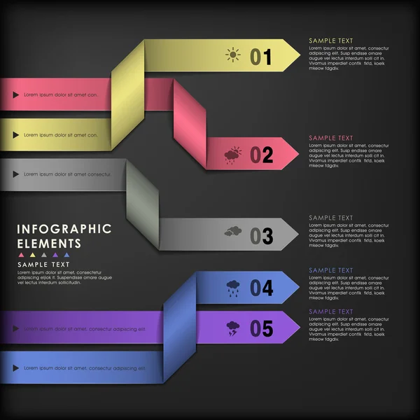 Infographies abstraites sur papier 3D — Image vectorielle