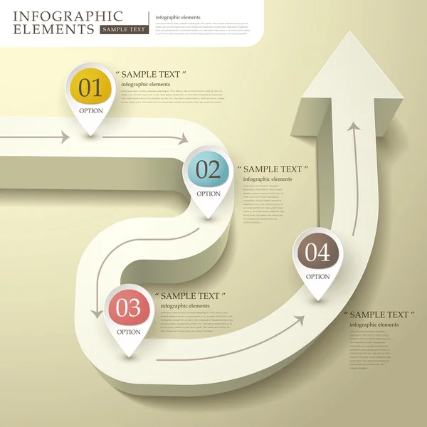 Infografías abstractas del diagrama de flujo 3d — Vector de stock