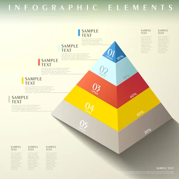 Infographie pyramidale abstraite — Image vectorielle