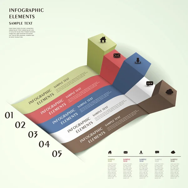 Abstracto 3d gráfico de barras infografías — Vector de stock