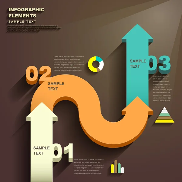 3D ok infographics soyut — Stok Vektör