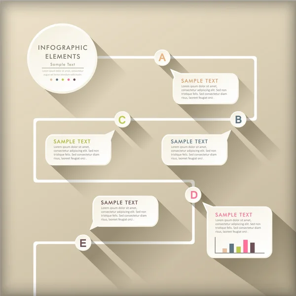 Abstrakte Flussdiagramme Infografiken — Stockvektor