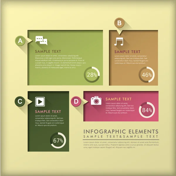 Abstract 3D Paper Infographics — Stockvector