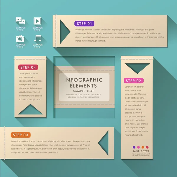 Abstract 3D Paper Infographics — Stockvector