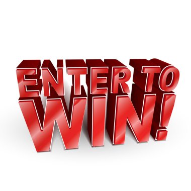 3d illustration of the words Enter to Win clipart