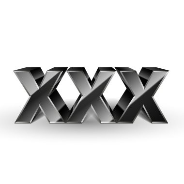 Illustration of 3d word XXX clipart