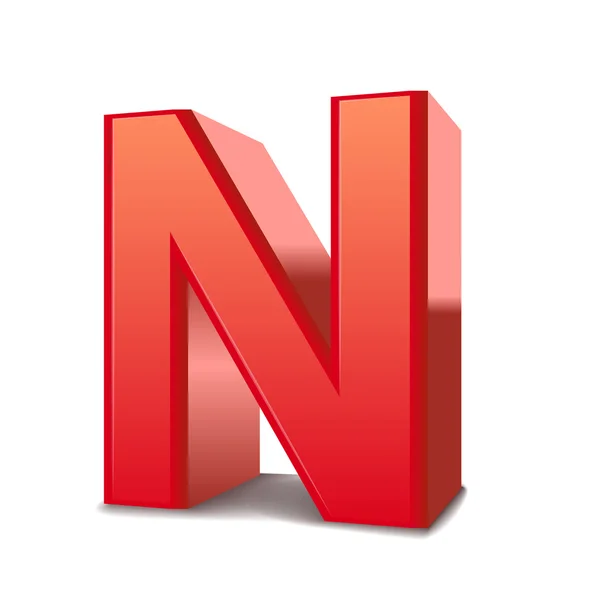 3D літера n — стоковий вектор