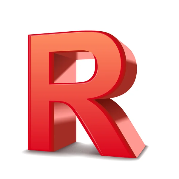 3D písmeno r — Stockový vektor