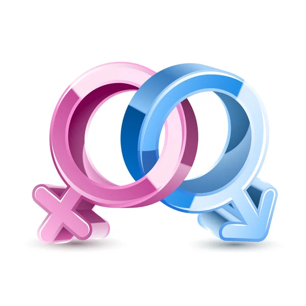 Symbole féminin masculin 3d — Image vectorielle