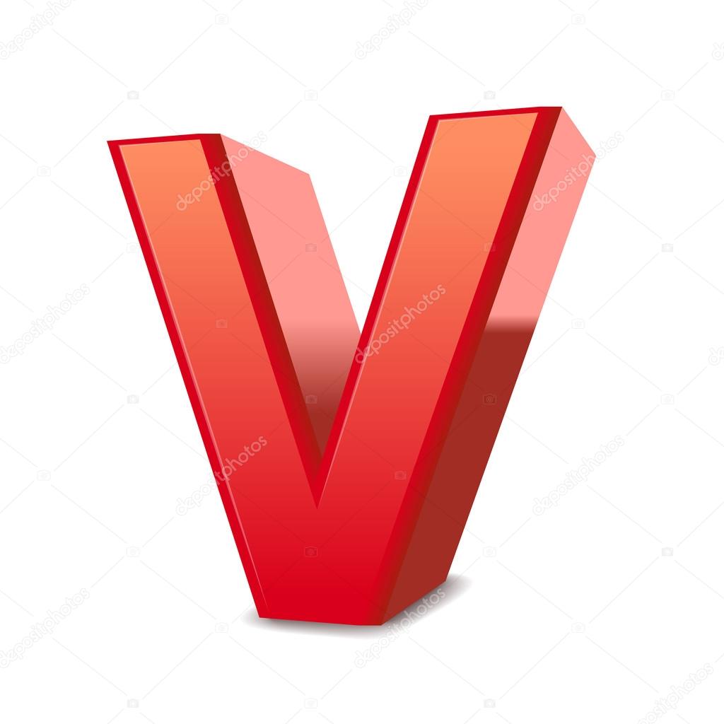 Red Logo With White V