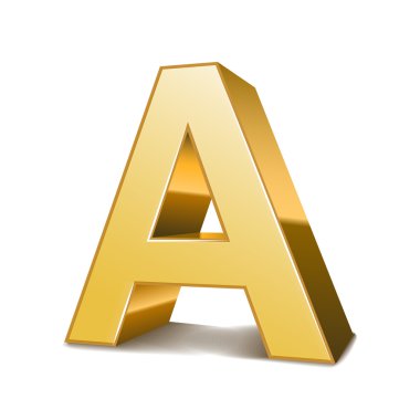 3D altın harf A