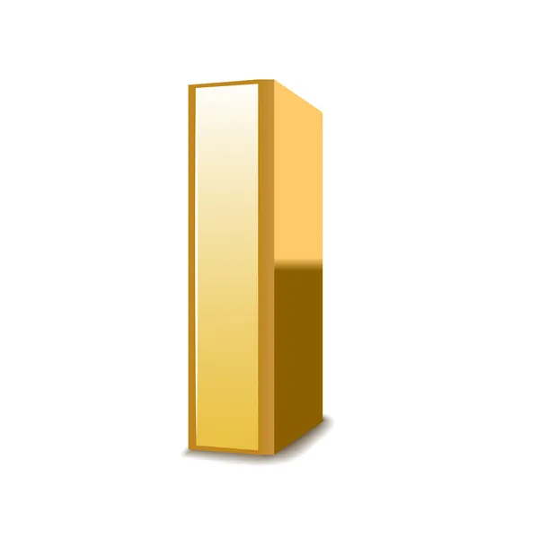 3d goldener Buchstabe i — Stockvektor