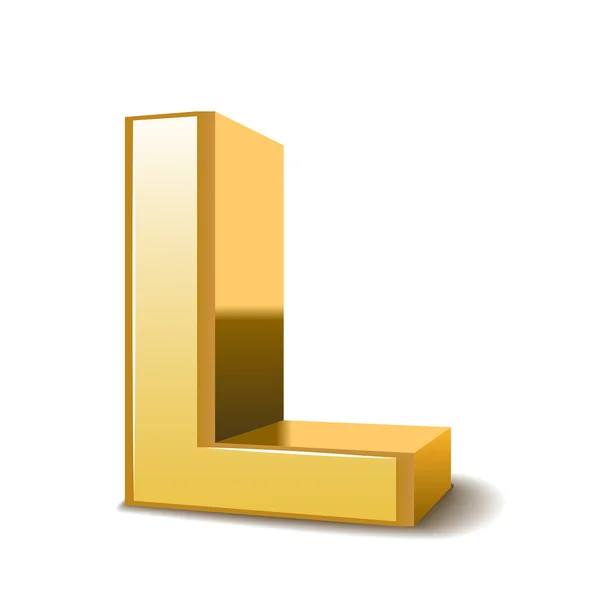 Lettre dorée 3D L — Image vectorielle