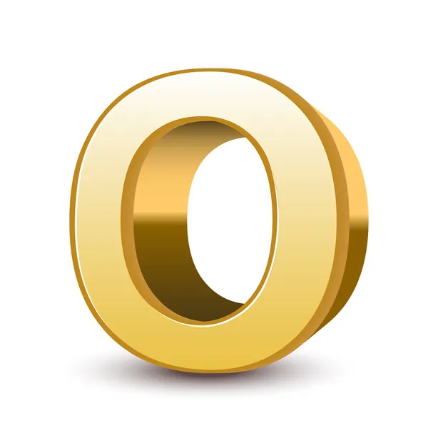 3d golden letter O — Stock Vector