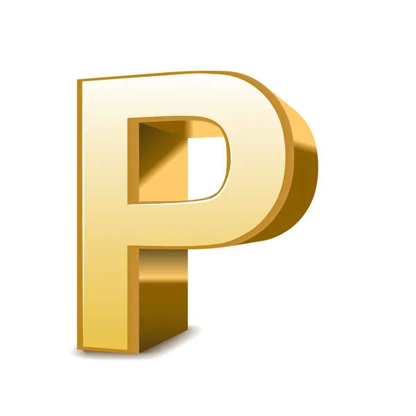 3d golden letter P — Stock Vector