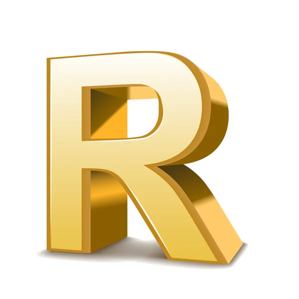 3d 황금 편지 r — 스톡 벡터
