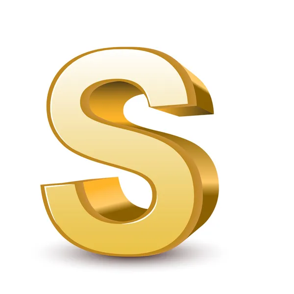 3D dourado letra s —  Vetores de Stock