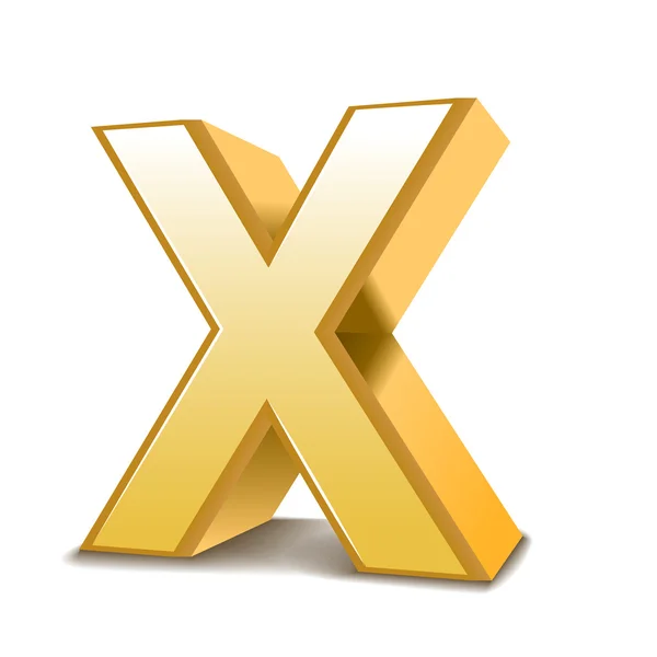 3d golden letter X — Stock Vector