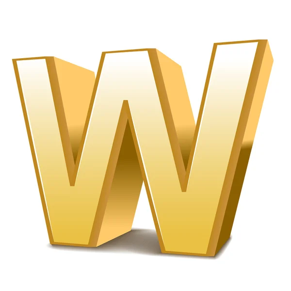 Золотая буква W — стоковый вектор