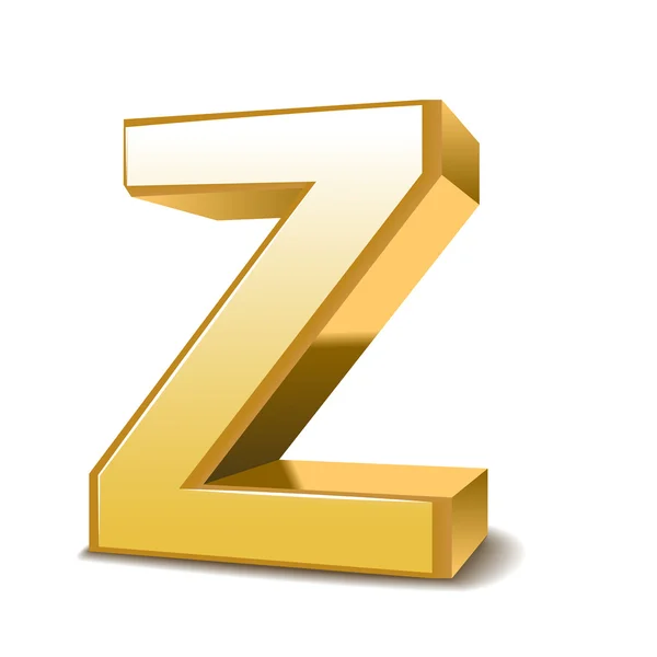 Letra de oro 3D Z — Archivo Imágenes Vectoriales