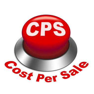 cps maliyet başına Satılık düğmesi illüstrasyon