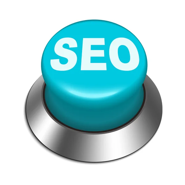 Ilustração 3d de SEO brilhante (Search Engine Optimization) botão — Vetor de Stock