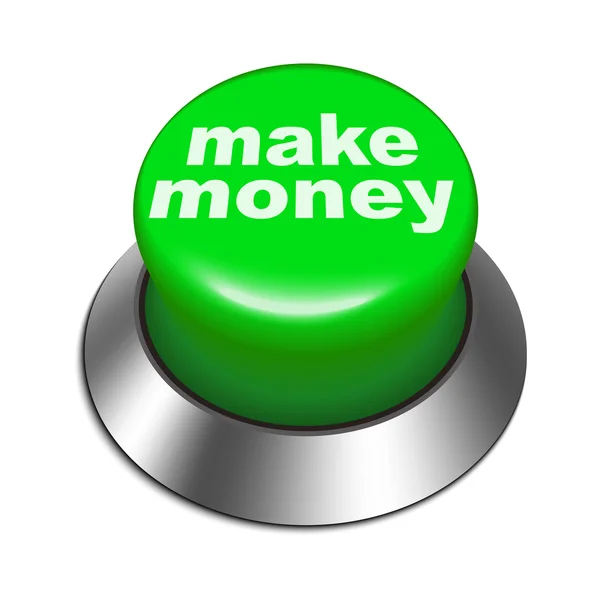 Ilustração 3d do botão fazer dinheiro — Vetor de Stock