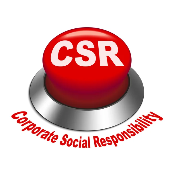 3d illustration of csr corporate social responsibility button — Stock Vector