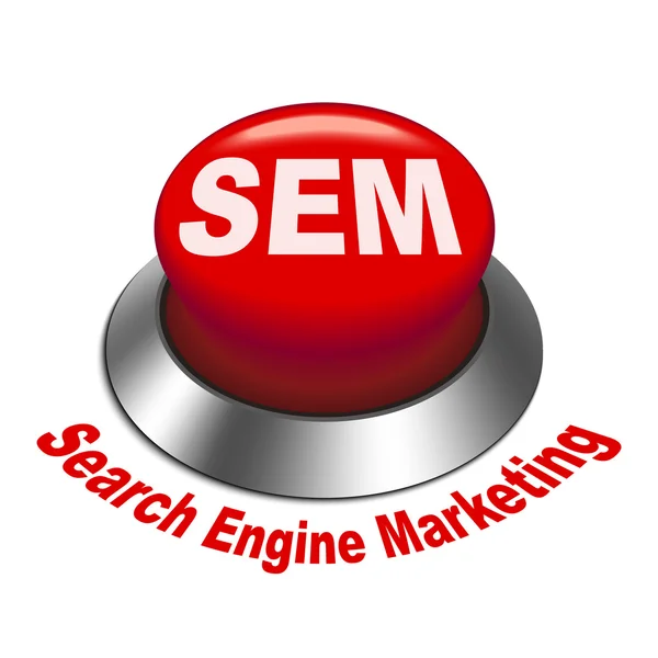 Ilustração 3d de sem (Search Engine Marketing) botão — Vetor de Stock