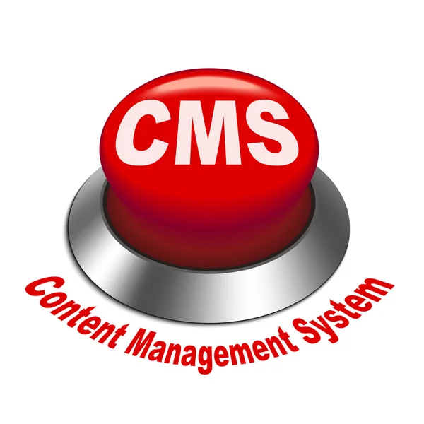Ilustração 3d do botão cms (sistema de gerenciamento de conteúdo) — Vetor de Stock