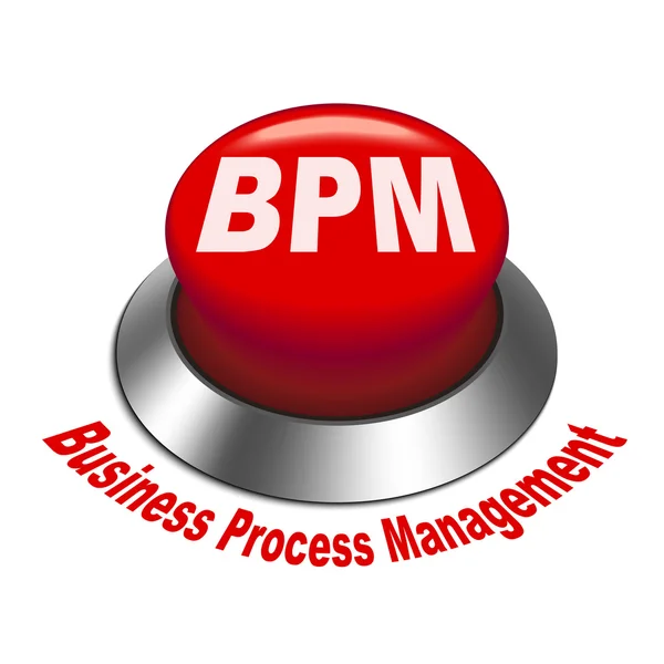 3D illustration av bpm business process management knappen — Stock vektor