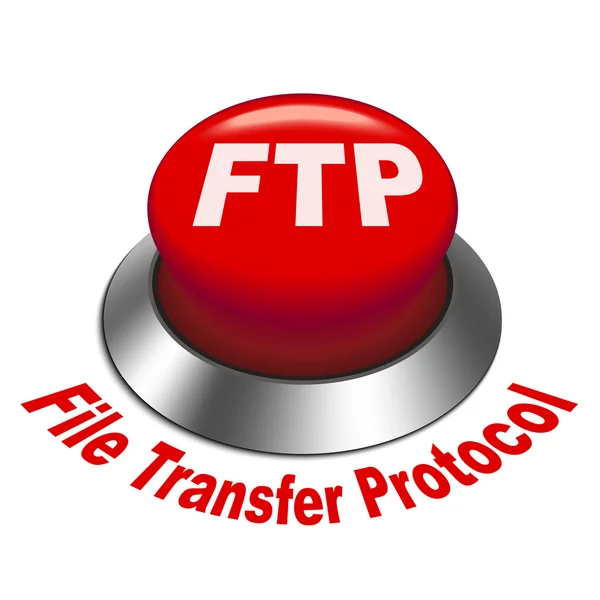 3d illustration of FTP ( File transfer Protocol ) button — Stock Vector