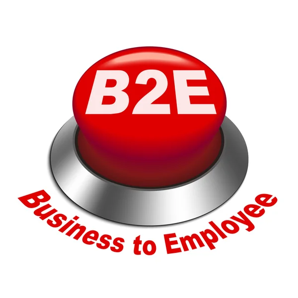 Illustrazione 3d del pulsante business to employee di b2e — Vettoriale Stock