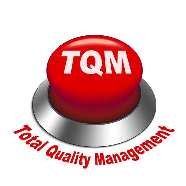 Ilustracja tqm jakość zarządzania przycisku — Wektor stockowy