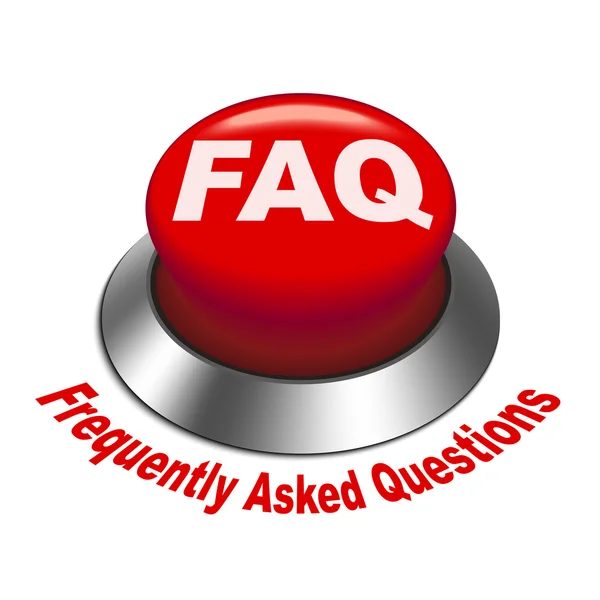 3d illustration du bouton faq (foire aux questions) — Image vectorielle